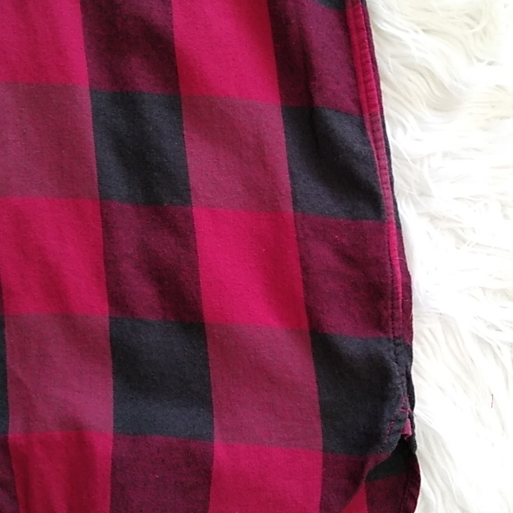 GAP Boyfriend Fit Red & Black Buffalo Check Button Down Shirt Size - M - Picture 11 of 16